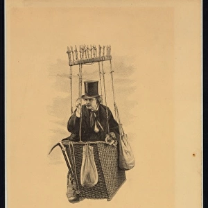 Felix Nadar, half-length portrait, standing in the basket of