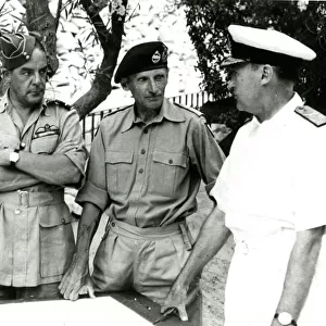 Field Marshal Bernard Montgomery and two others, WW2