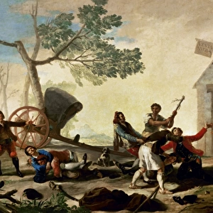 The Fight at the Cock Inn, 1777, by Francisco de Goya