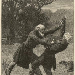 A fight between two elderly gentlemen ensues