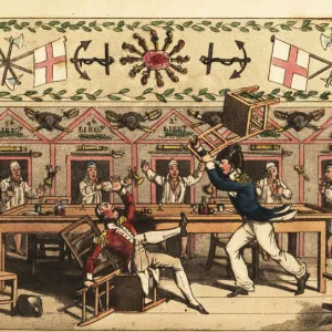 Fight between officers in the Ward Room, HMS Victory