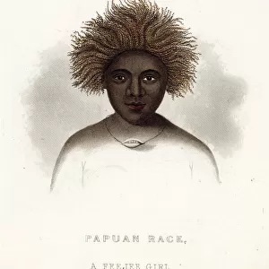 Fiji: a native girl. Date: circa 1850
