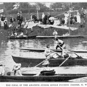 The final of the amateur junior single punting. Date: 1901 The final of the amateur junior single punting. Date: 1901