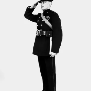 Firefighter wearing NFS uniform, WW2 Firefighter wearing NFS uniform, WW2