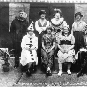 Firefighters in costume for an entertaining evening