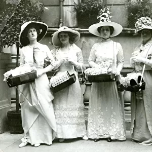 First Alexandra Rose Day charity, women selling roses