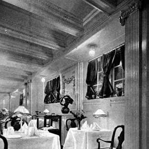 The First-Class Dining Saloon on R. M. S. P. Almanzora, 1920
