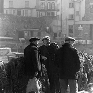 Fishermen in Brixham Harbour, Devon