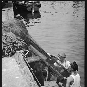Fishermen Mending Nets