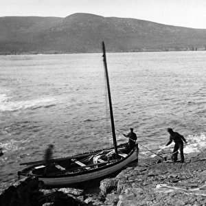 Fishermen returning from Barra Head, Scotland