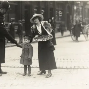 Flag Day, WW1, little boy in miniature uniform