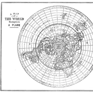 Flat Earth map of the world showing it to be a plane