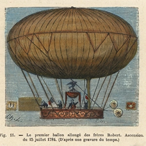 Flight of a dirigible hydrogen balloon by the