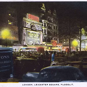 Floodlit Leicester Square, Central London