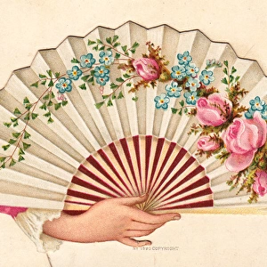 Floral fan on a greetings card