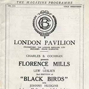 Florence Mills programme for Black Birds - London Pavilion