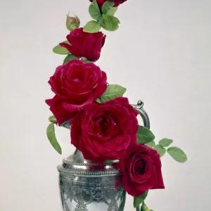 Flower arrangement with red roses