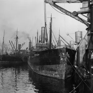 Food supply ships delivering to Western Front, WW1