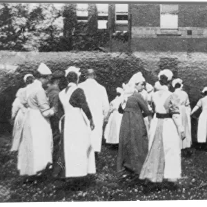Formal group of ten nurses and Matron, West Middlesex Hospit