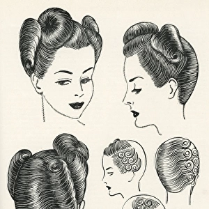Forward movement hairstyle 1940s