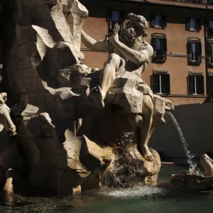 Fountain of Four Rivers, 1651, by Bernini. The river-god Dan