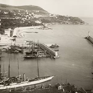 France c. 1890 - entrance to the harbour at Nice