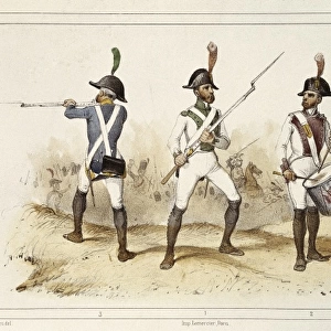 France. Uniforms of 1805. Litography