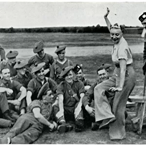 Frances Day entetaining troops, September 1939