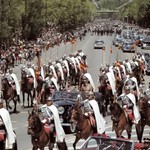 Francisco Franco going for a drive through the