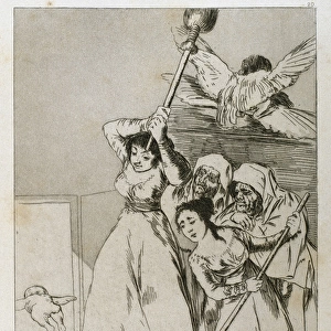 Francisco Goya (1746-1828). Caprices. Plaque 20. There they