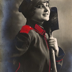 Fraulein Feldgrau on a WW1 postcard