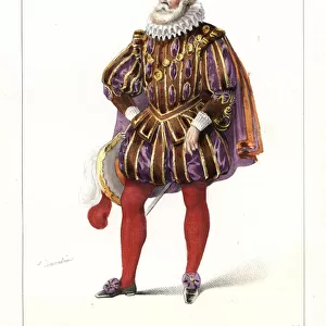 French actor Jean Gauthier as Sully in Henri IV, 1846