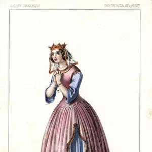 French actress Madame Marie Dorval in Agnes de Meranie, 1846