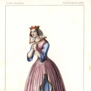 French actress Madame Marie Dorval in Agnes de Meranie, 1846