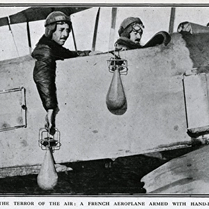 French aeroplane with hand bombs, WW1