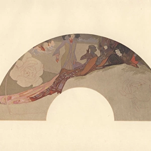 French art nouveau fan design by Georges de