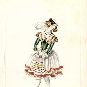 French ballet dancer in La Belle aux Cheveux d Or, 1847