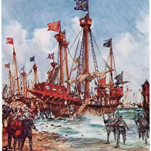 A French fleet lands on the Kent coast : although the English generally enjoy naval