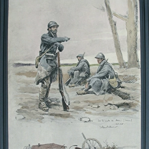 French Infantry and damaged wagon, Curlu