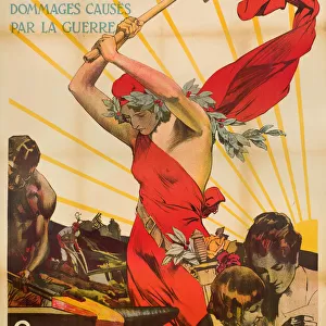 French postwar poster, finance for reconstruction