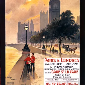 French Railway Poster - Paris to London