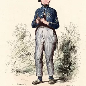 A French schoolboy. Date: 1850