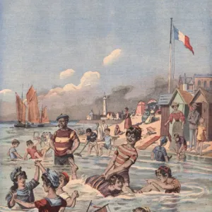 French seaside bathing scene