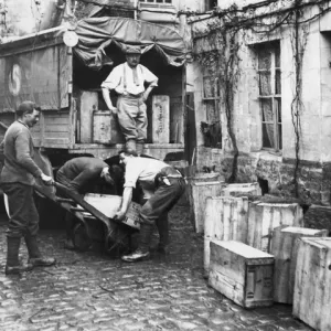 French soldiers removing wine for safe keeping, WW1