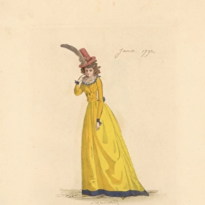 French woman wearing the fashion of January 1792