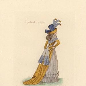 French woman wearing the fashion of September 1790