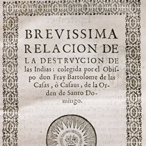 Friar Bartolome de las Casas (1474-1566). Cover of Short Ac