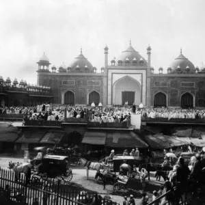 Friday prayers at Jama Masjid, Agra, India