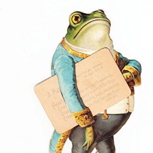 Frog footman on a greetings card