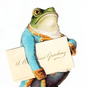 Frog footman on a New Year card